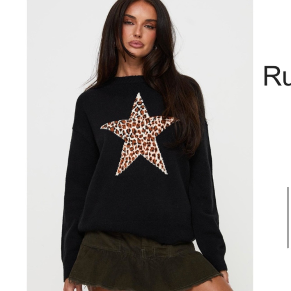 Princess Polly Leopard Star Knit Sweater